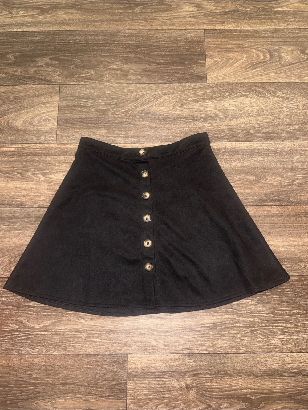HYFVE Black Button-Front Skater Skirt